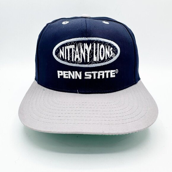 VTG Penn State Nittany Lions Embroidered Spellout SnapBack Youth Hat Blue Gray - Picture 2 of 5